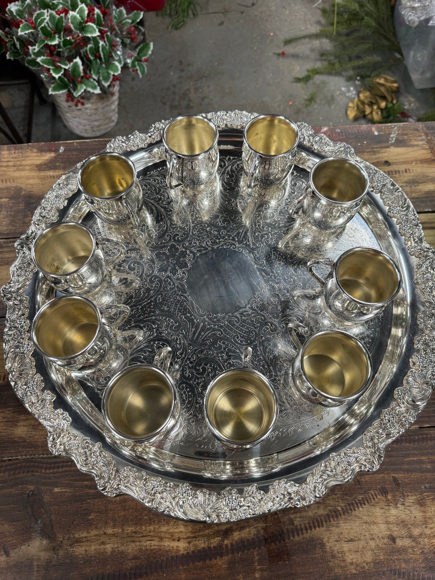 Vintage Silver Plated “F.B. Roger’s” Punch Bowl Set (no ladle)