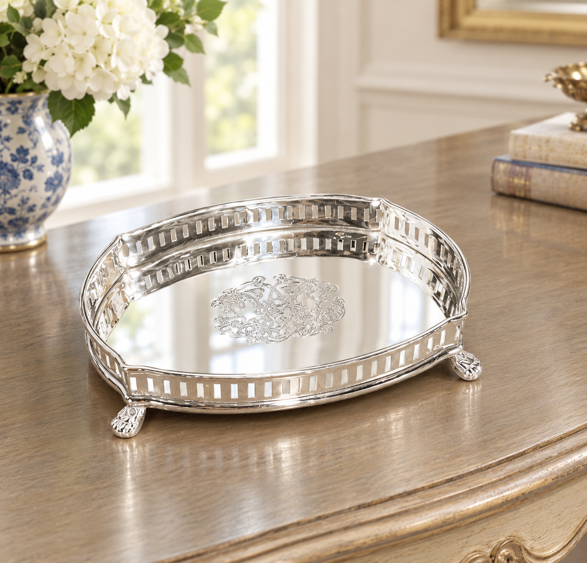 The Heirloom Oval Silver Tray