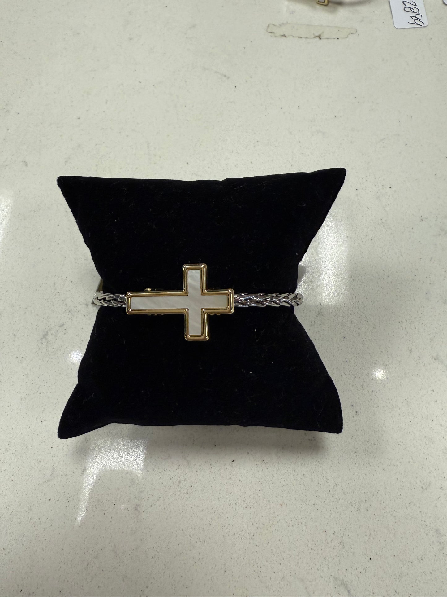 Gold and Silver Cross Bracelet