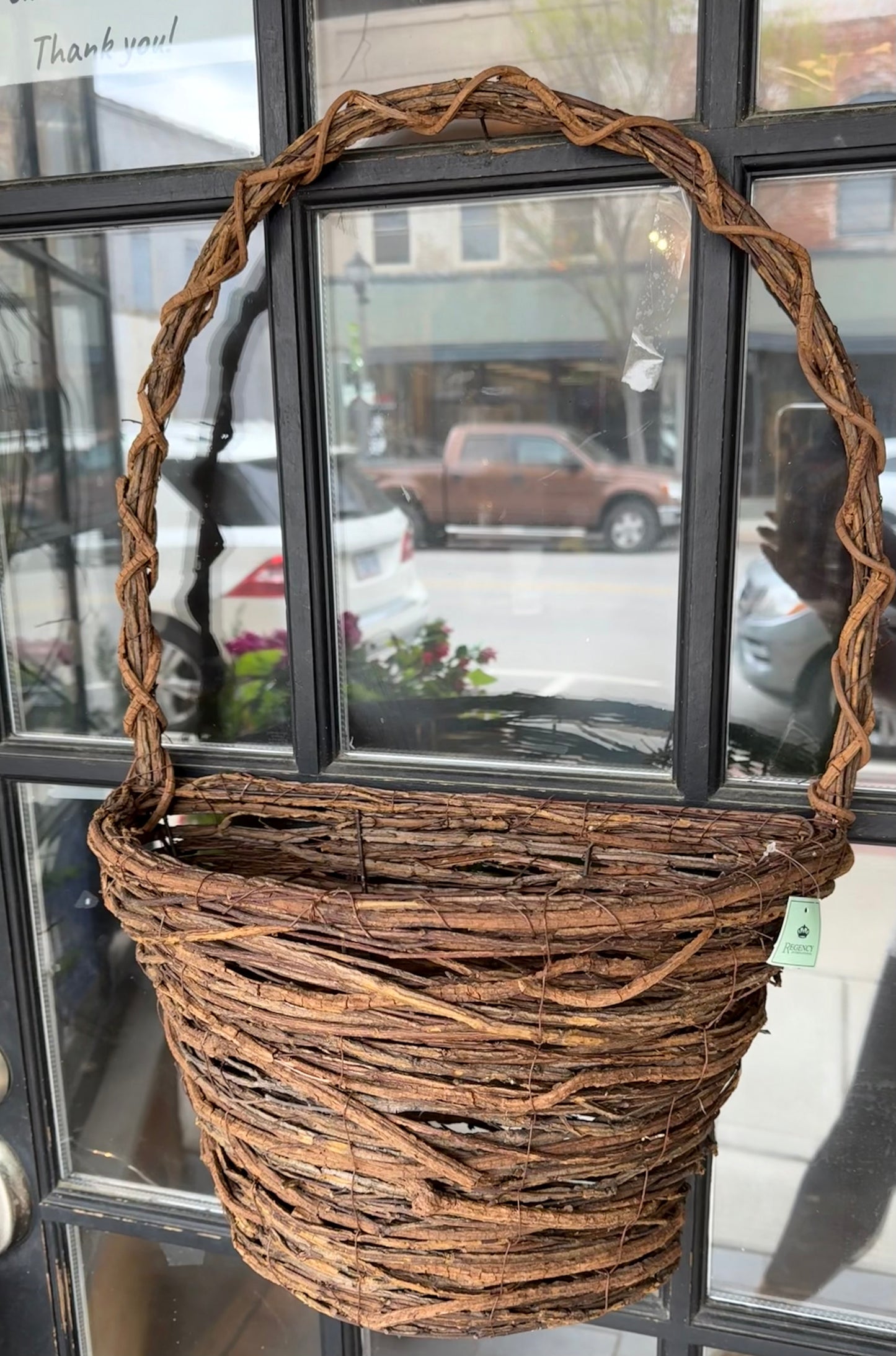 Handmade Grapevine Wall Basket Large