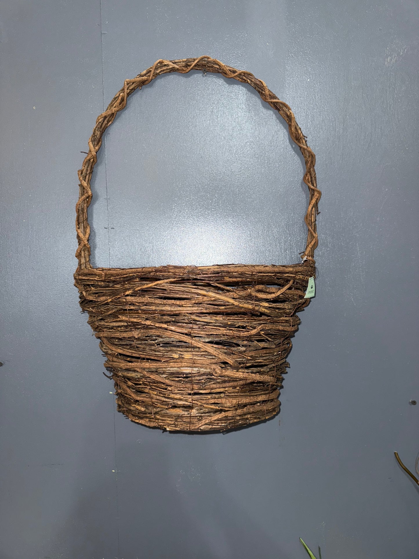 Handmade Grapevine Wall Basket Large