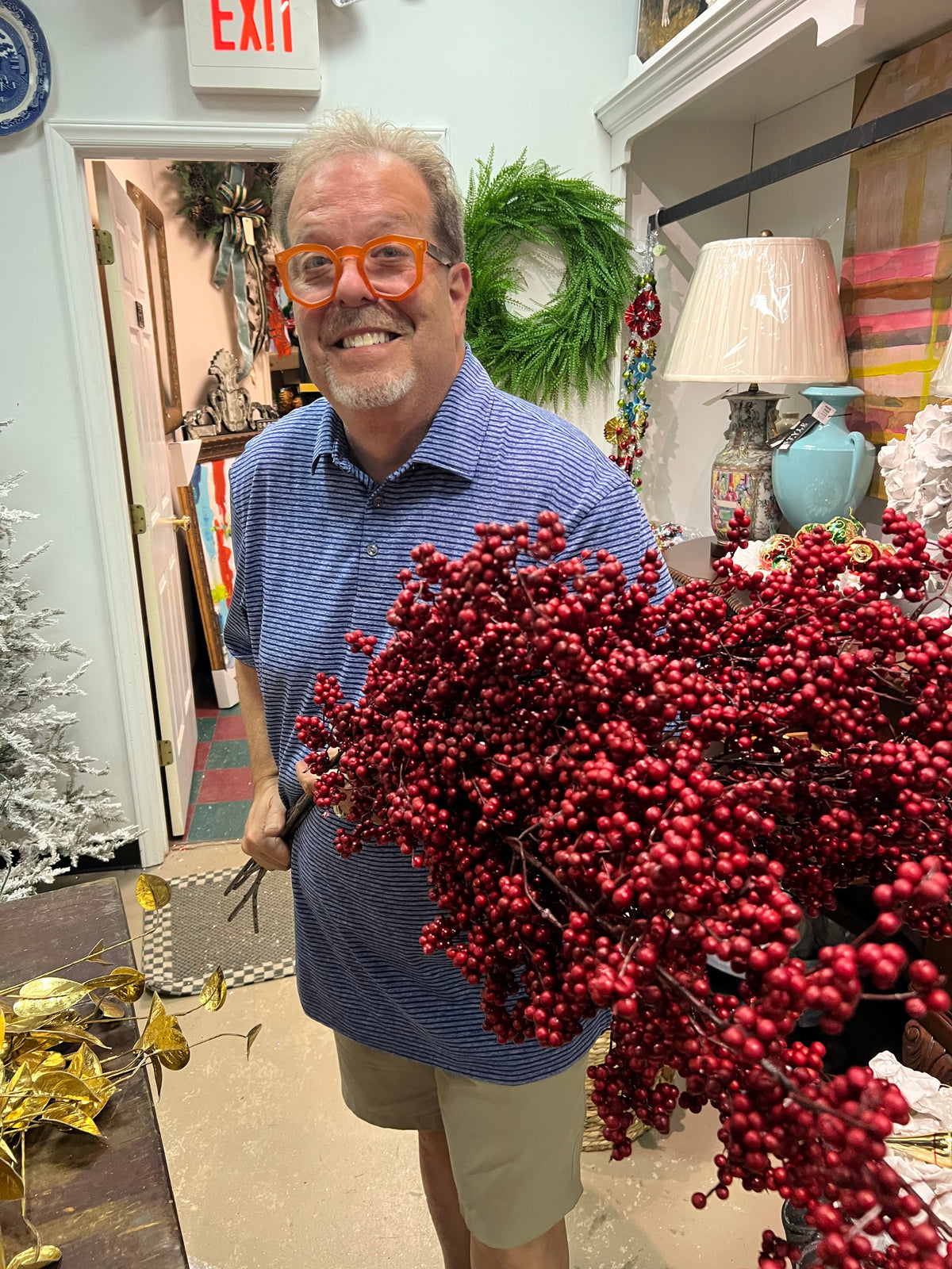 Long Stem Red Berry Spray