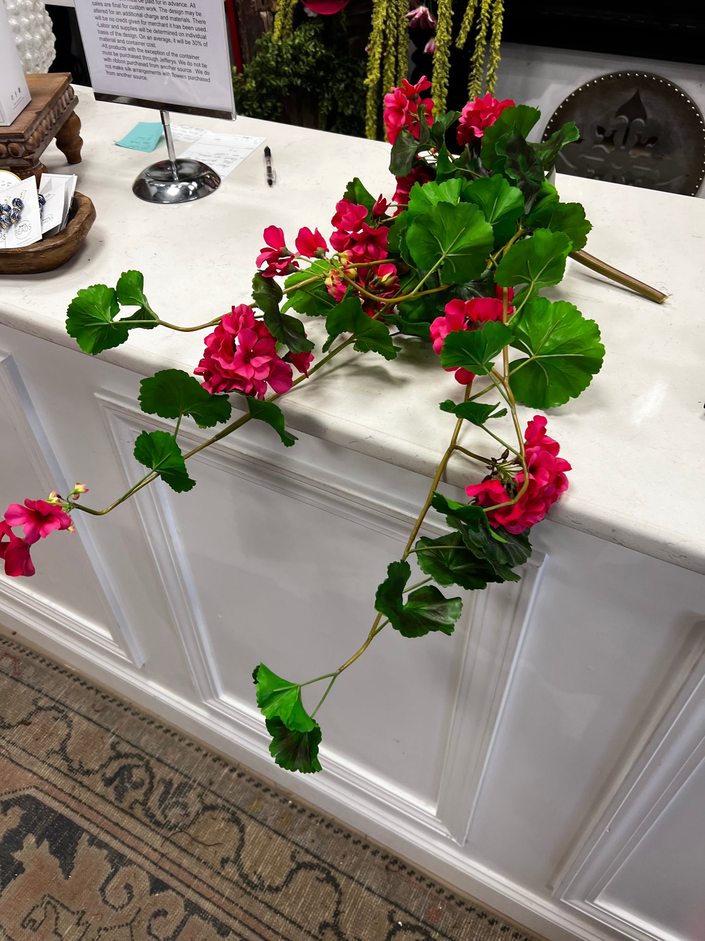 Hot Pink Hanging Geranium Plant (UV)