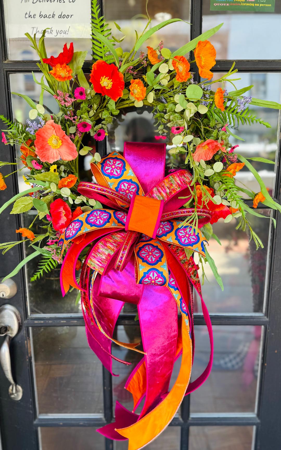Vibrant Airy Wreath with Designer Bow