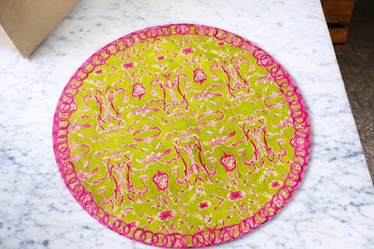 Pink & Green Chinoiserie Vinyl Placemat