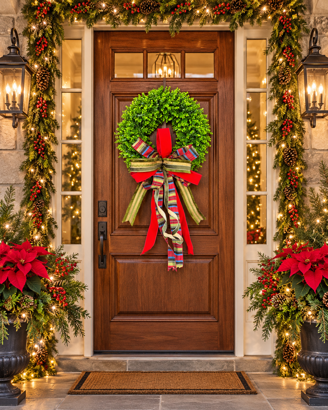 Classic Christmas Boxwood Wreath