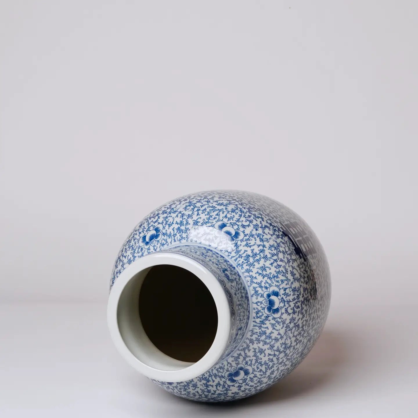 Blue and White Porcelain Double Happiness Mallet Vase