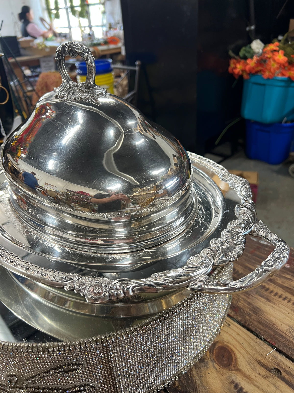 Vintage Silver-Plated Meat Dome With Platter (10)