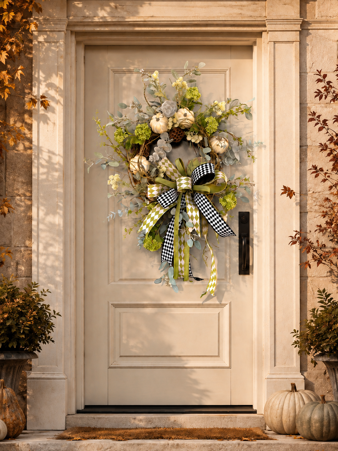 Harlequin Harvest Wreath 🍂