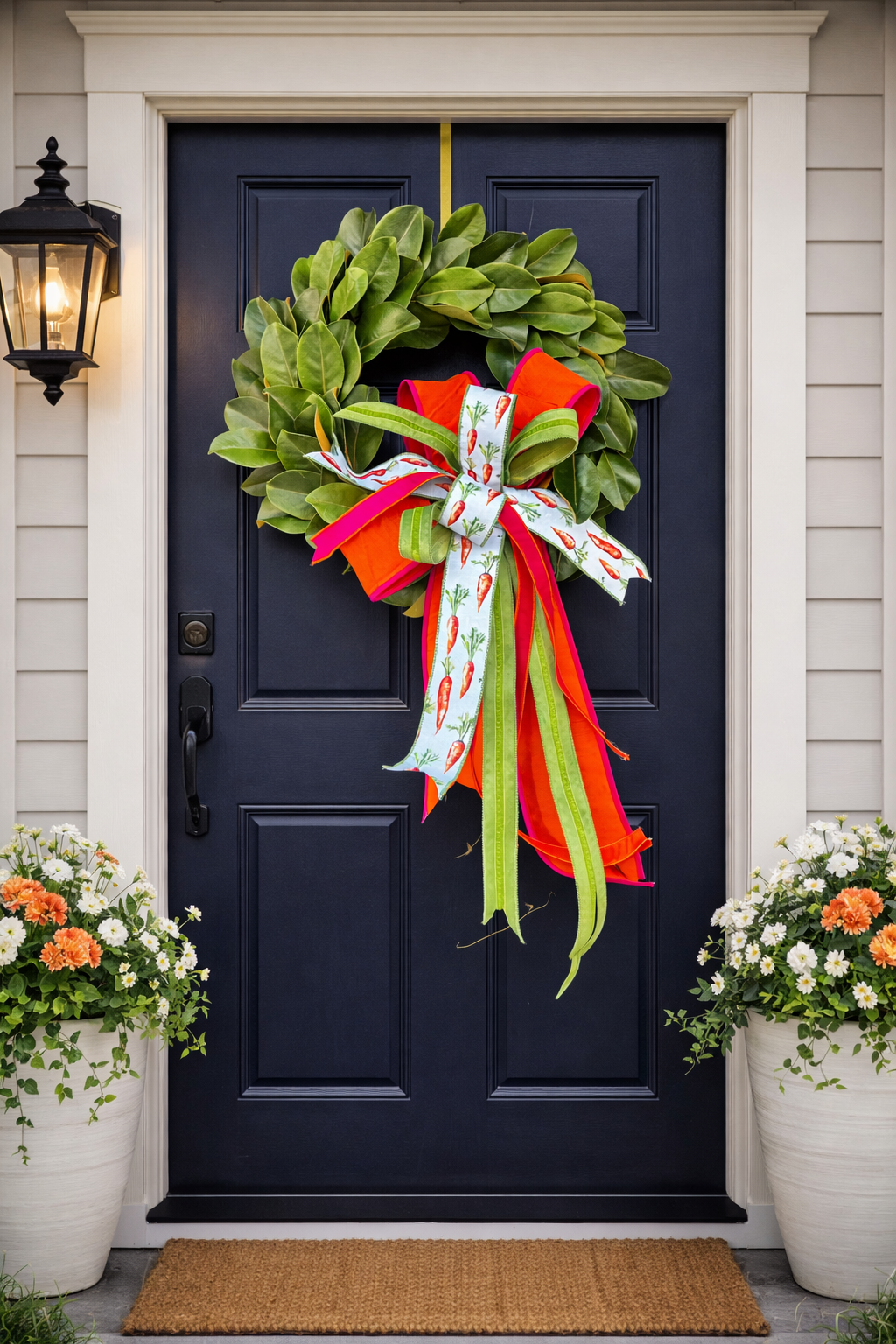 Carrot Patch Magnolia Door Wreath