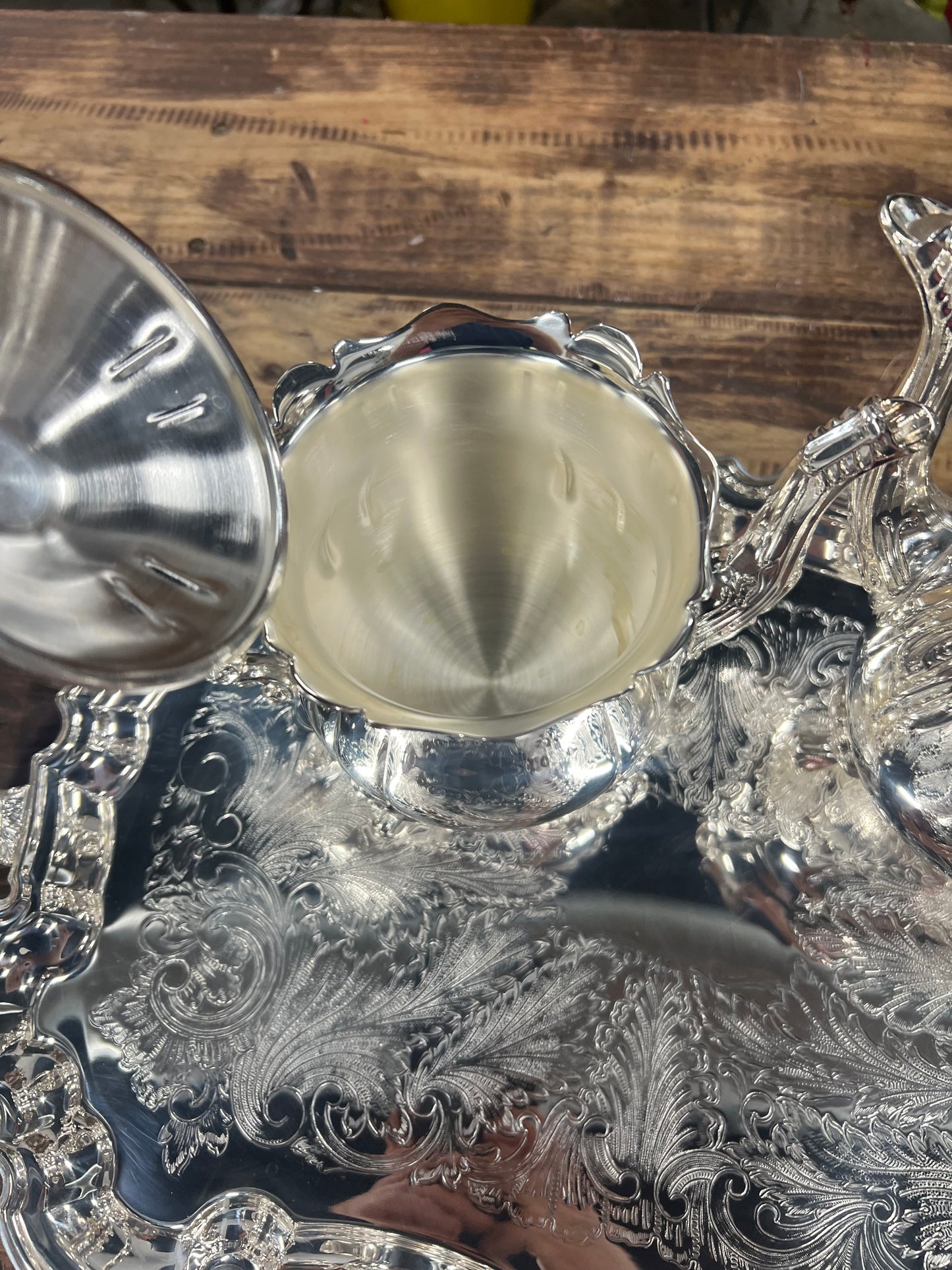 5 Piece Vintage Silver-Plated Tea Set (#4)