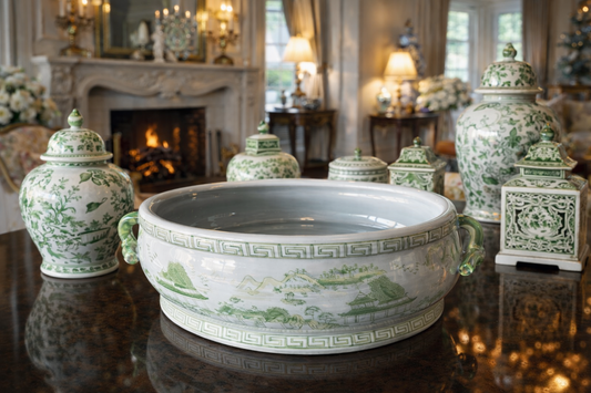 Green and White Planter