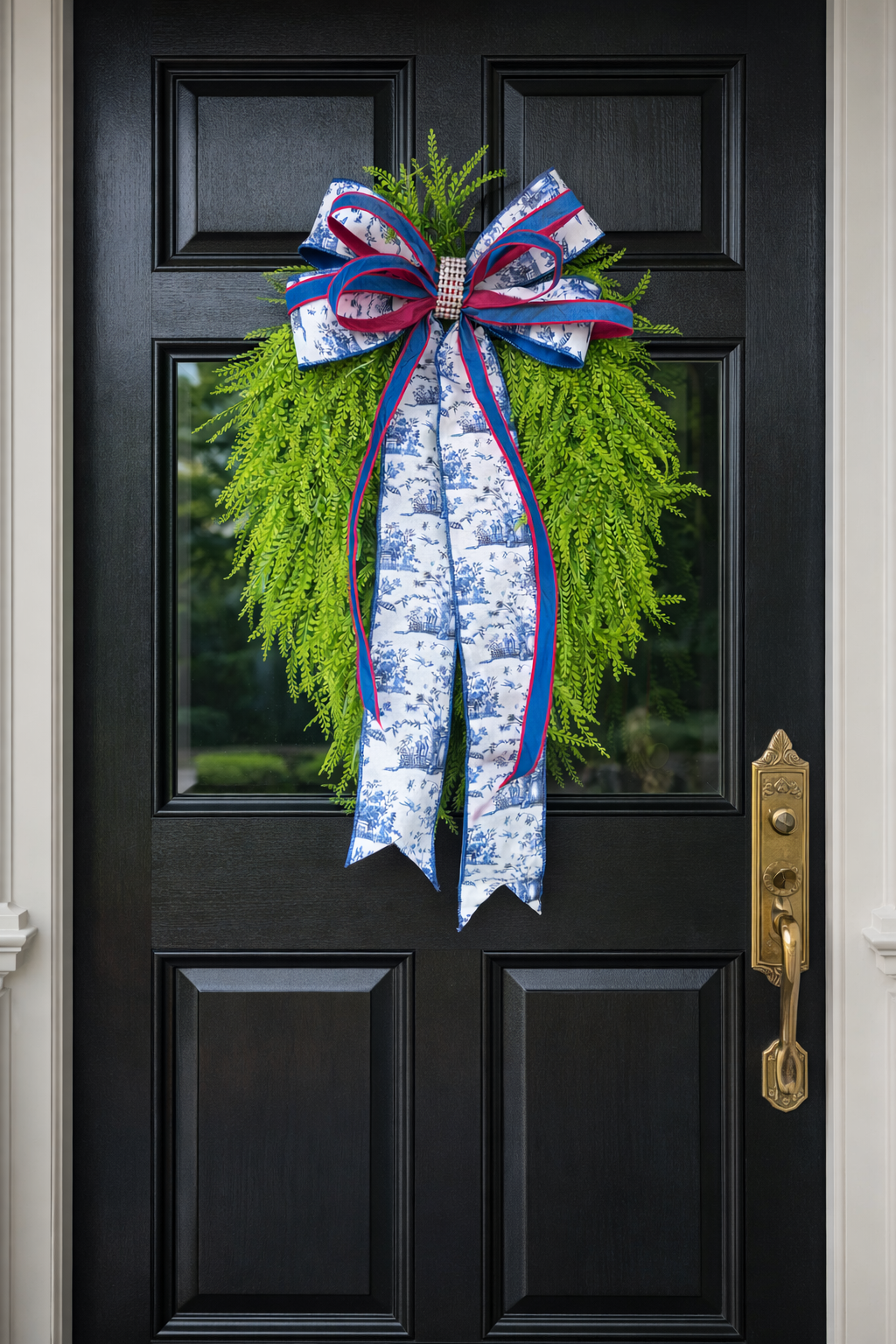 Blue Willow garden wreath