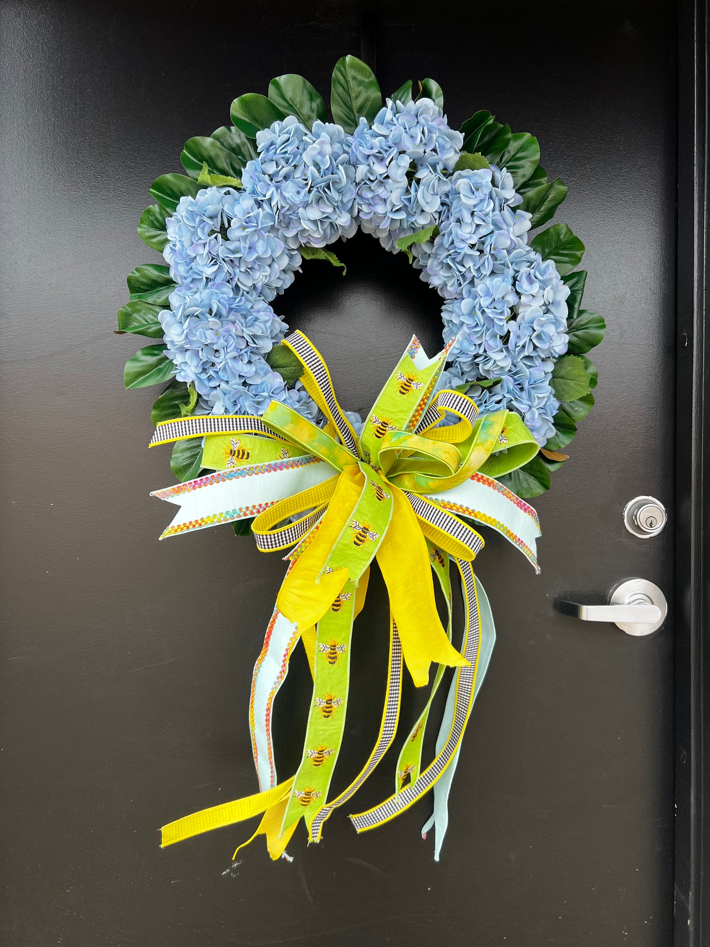 The Blue Hydrangea Bee Garden Wreath