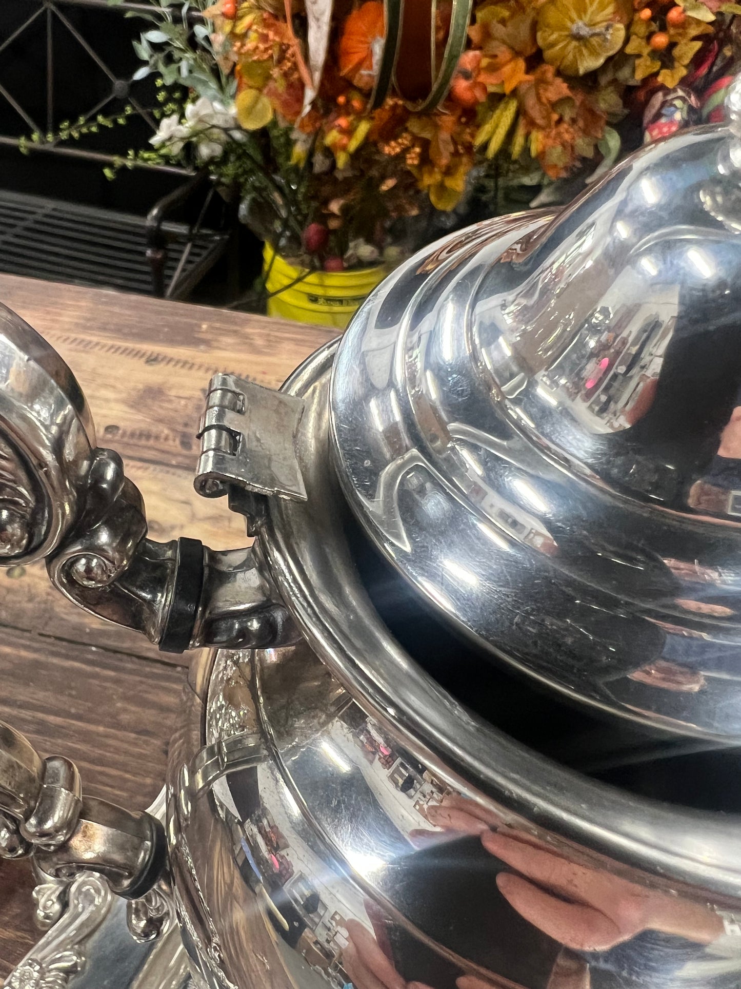 5 Piece Vintage Silver-Plated Tea Set (#5) (Lid is Detached as Pictured)