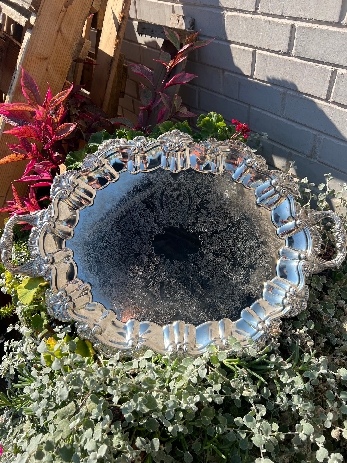 Vintage Silver-Plated Serving Tray