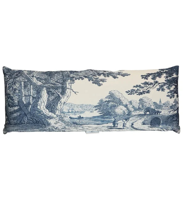 Blue and White Scenic, lumbar/body pillow