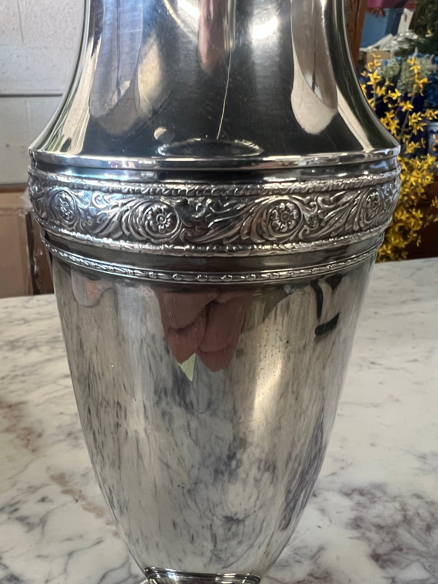 Vintage Silver-Plated Pedestal Vase