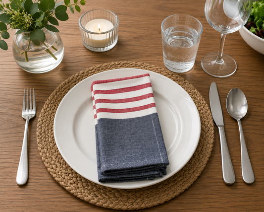 Classic USA Stripe Napkin – Americana Striped Table Linen