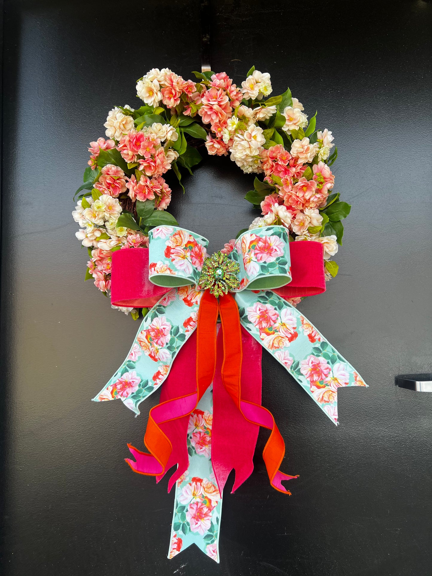 1 of 1 coral and blush Wreath