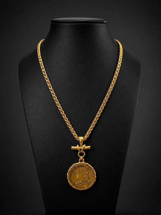 Gold coin necklace