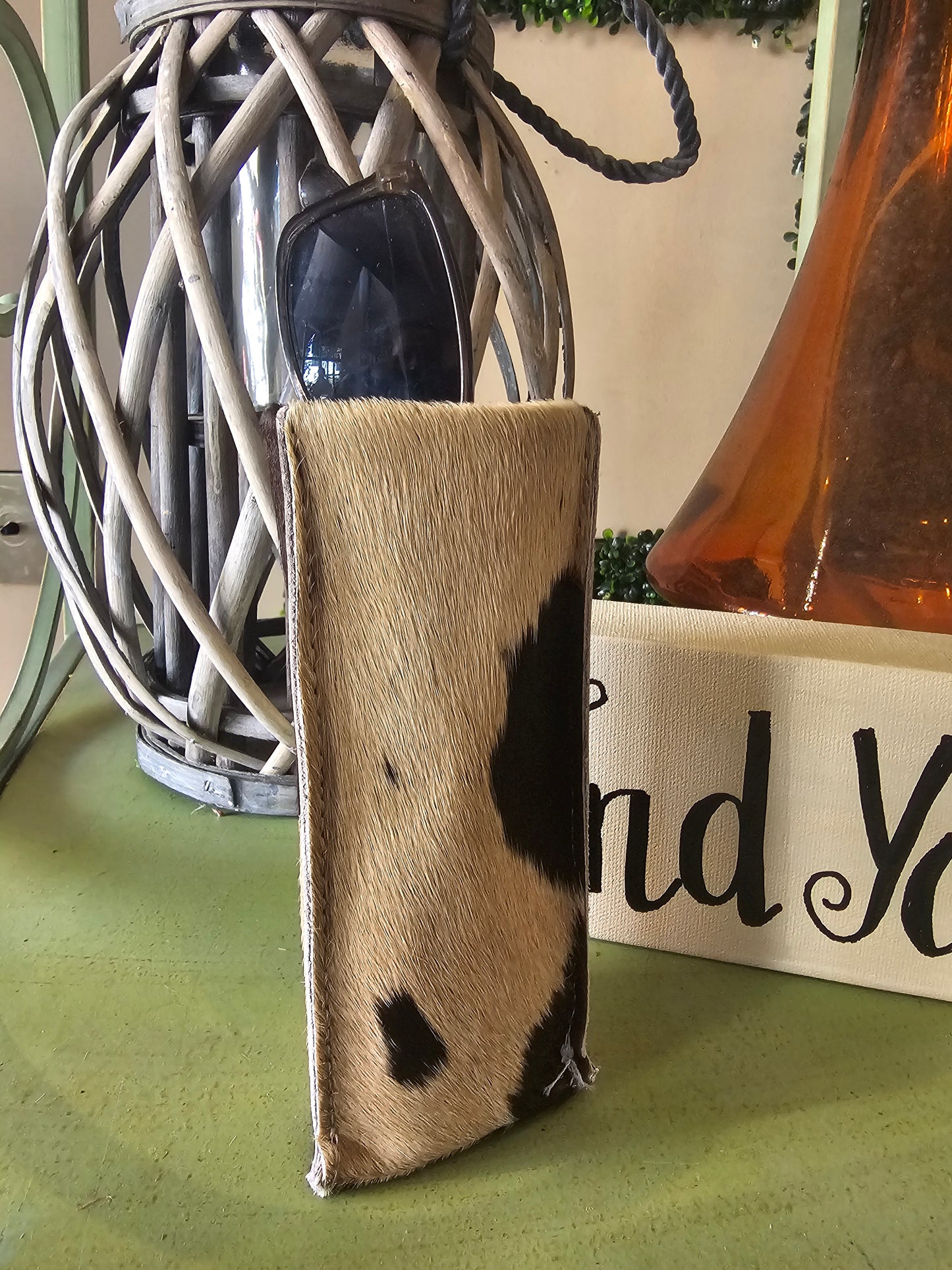 Cowhide Glasses Holder