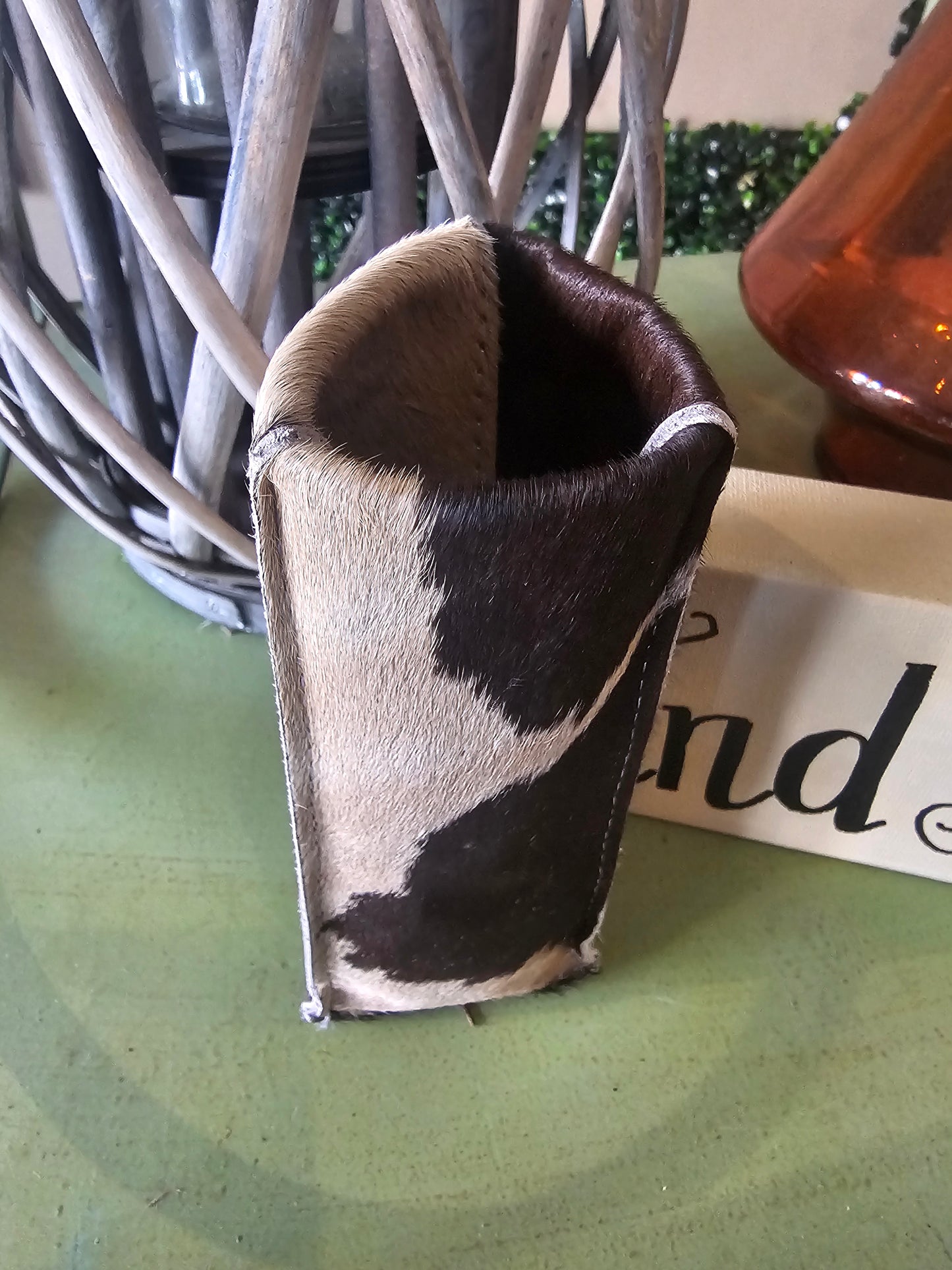 Cowhide Glasses Holder