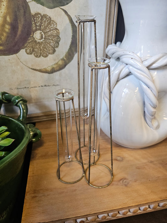 Small Gold Metal Cluster Vase