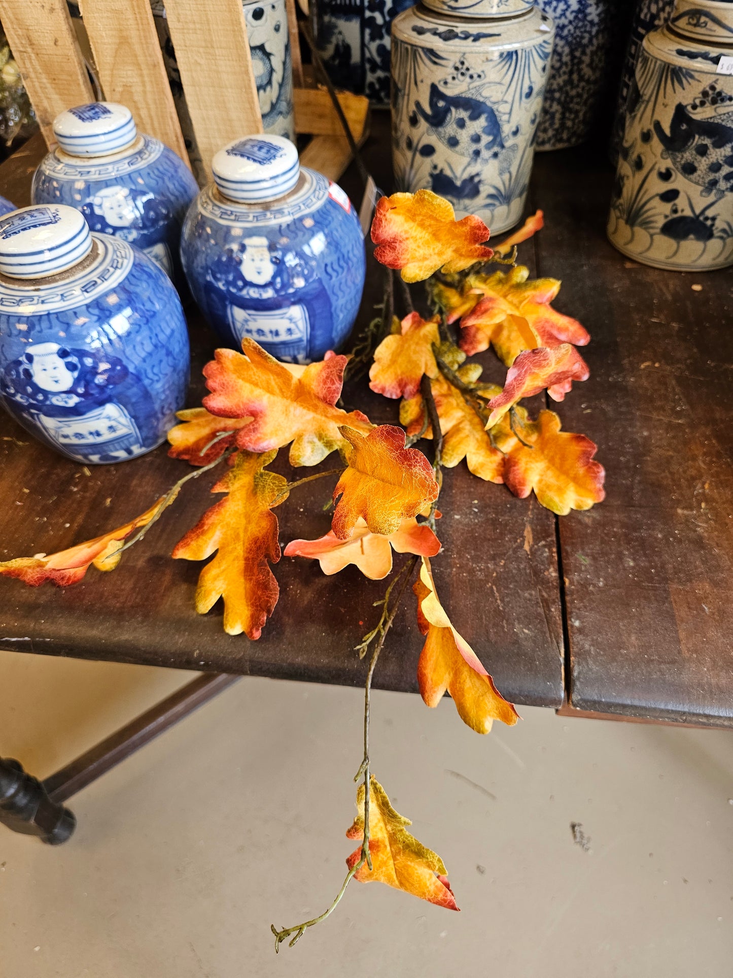 Orange Oak Leaf Spray