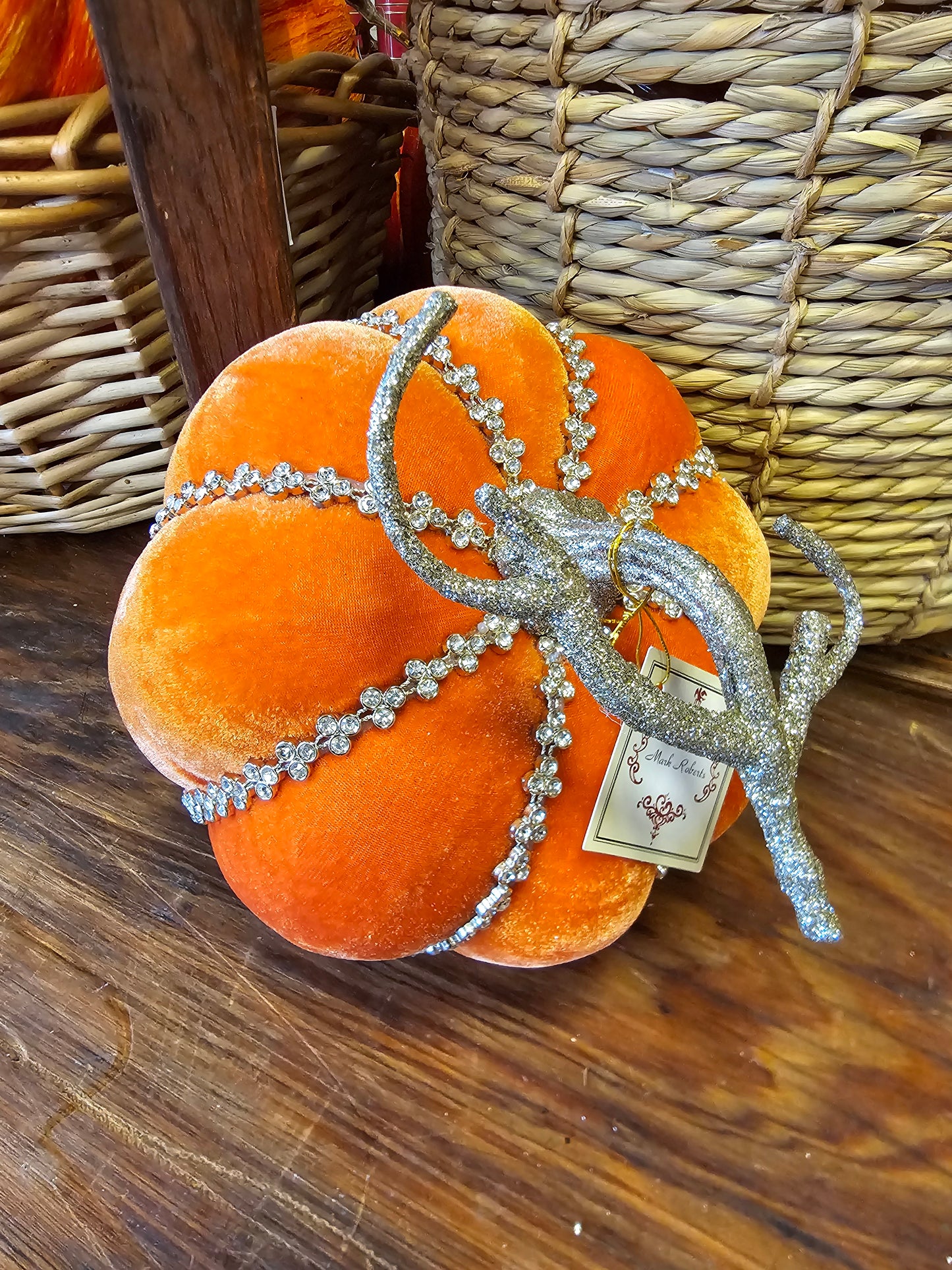 Mark Roberts Orange Velvet Pumpkin