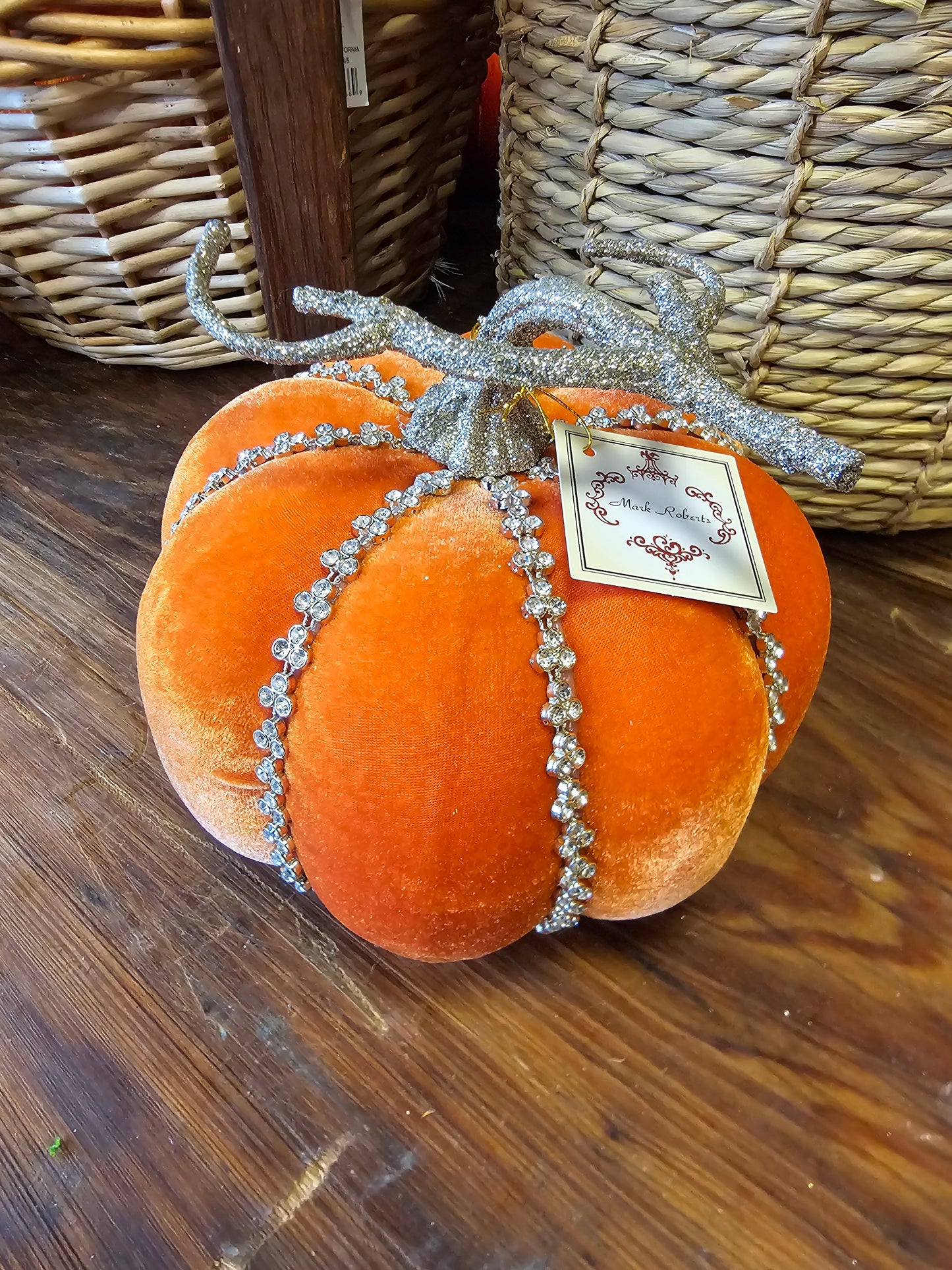 Mark Roberts Orange Velvet Pumpkin