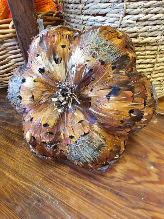 Large Pheasant Feather Pumpkin