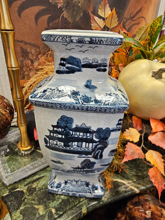 Square Mouth Chinoiserie Vase