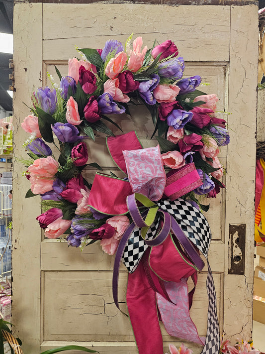 Violet Tulip Wreath