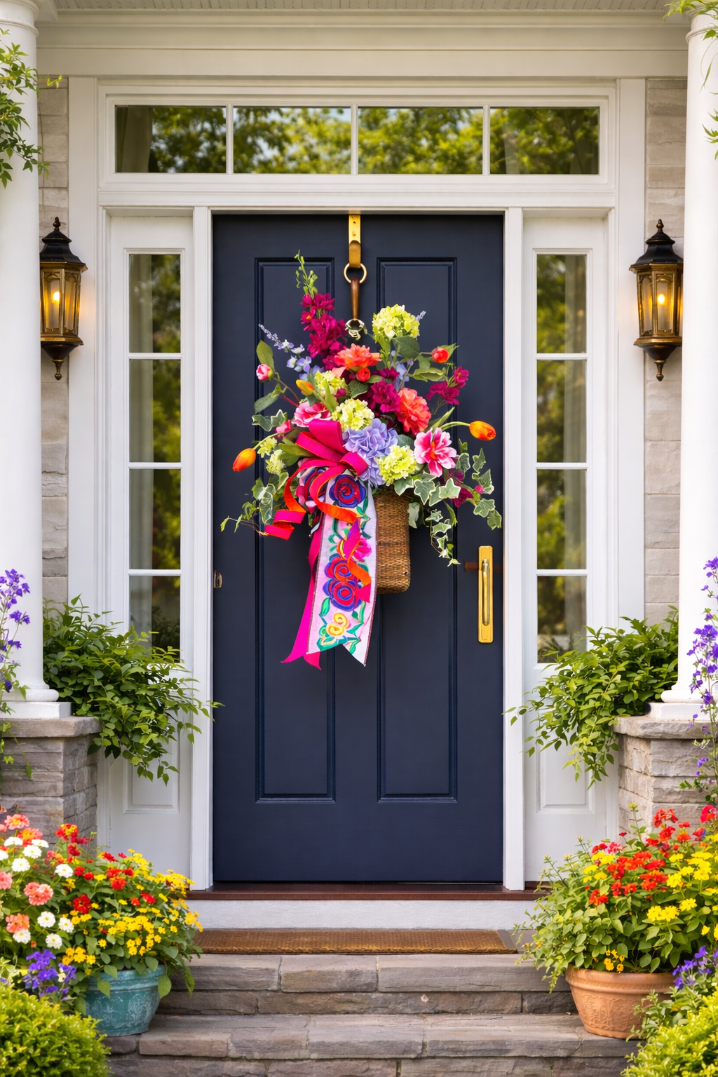 Hydrangea & Tulip Jubilee Nantucket Basket