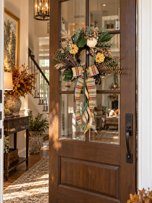 Pheasant Grove Harvest Wreath | One-of-a-Kind 🍂🪶