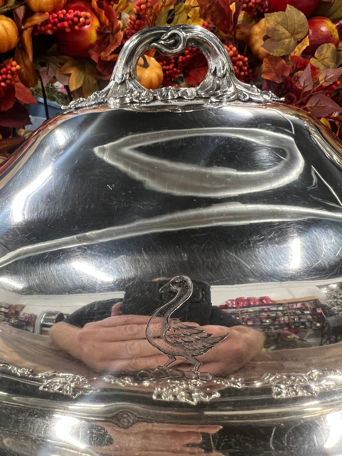 Vintage Silver Plated Meat Dome with Platter (6)
