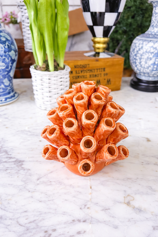 Stoneware coral shaped decor