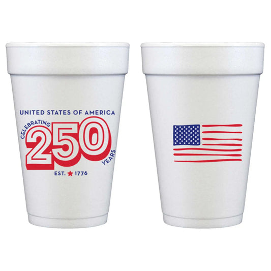 July 4th/Patriotic-America USA 250th Foam Cup 10 Pack