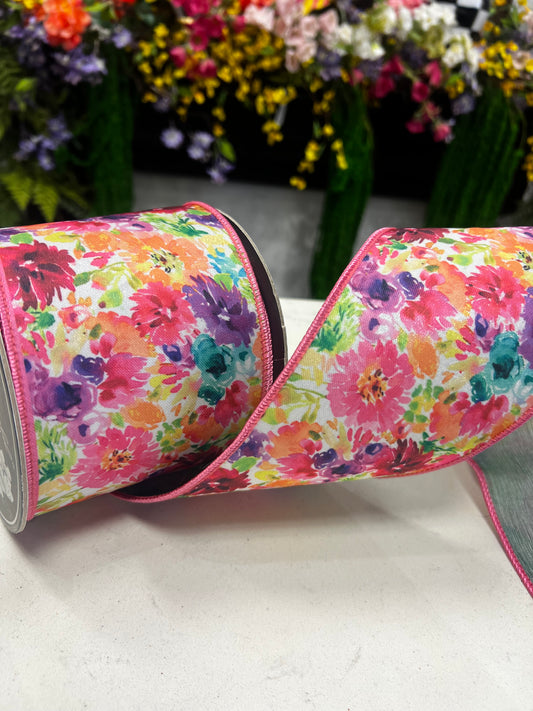 Floral Impression Wired Edge Ribbon