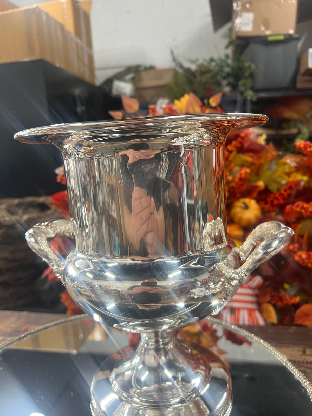 Vintage silver plated champagne urn (6)