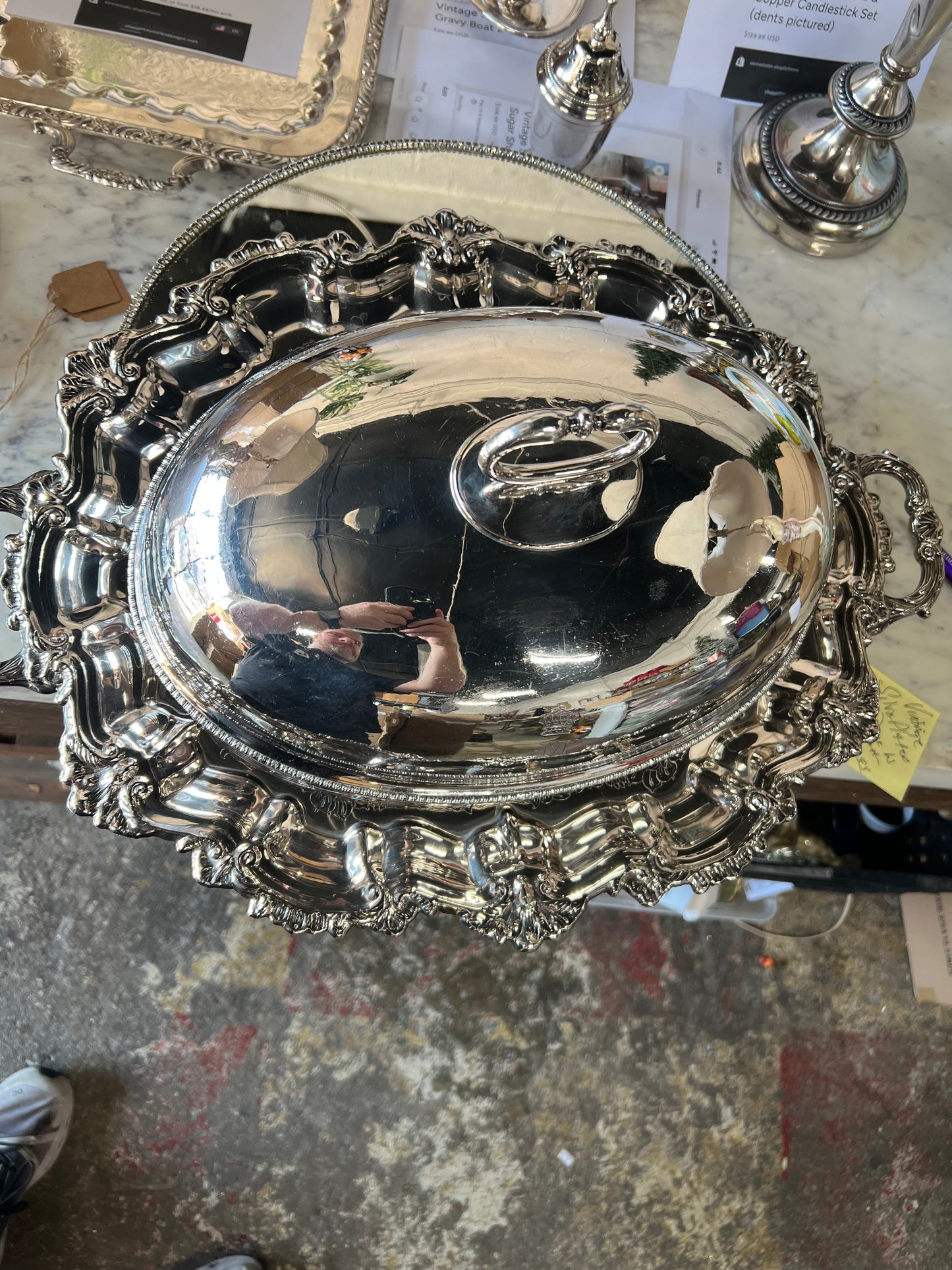 Vintage Silver-Plated Meat Dome with Platter
