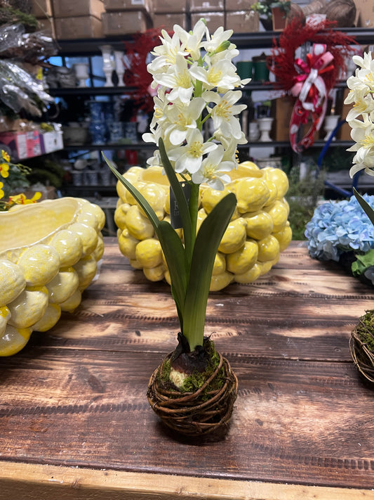 15” White hyacinth drop in
