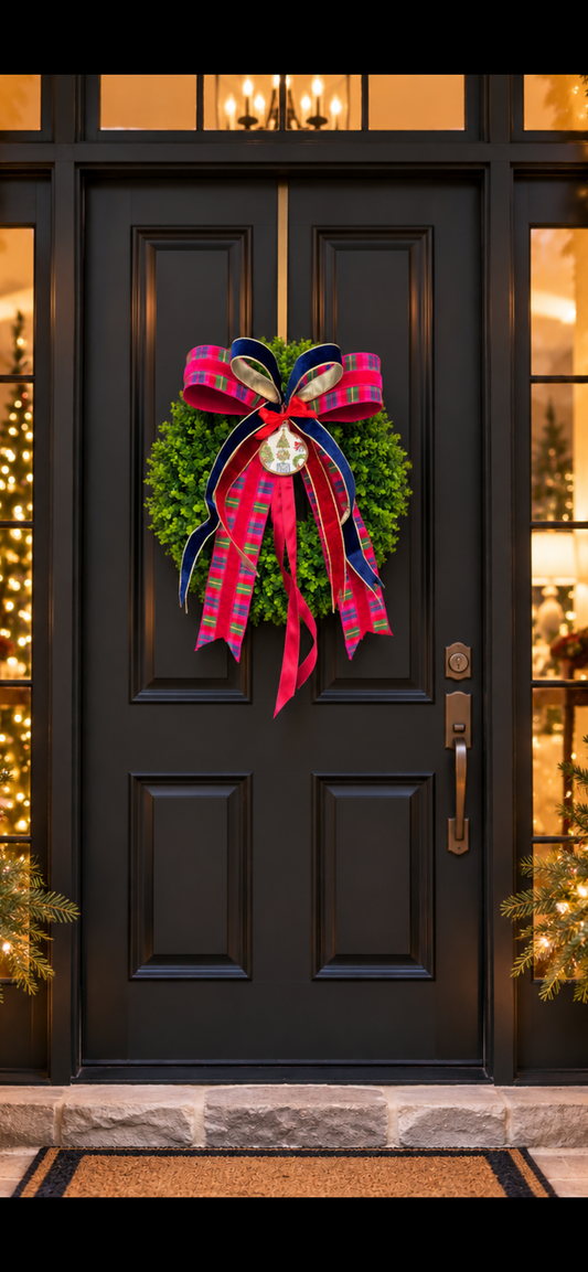 Plaid Christmas Greetings Wreath.” 🎄🎀