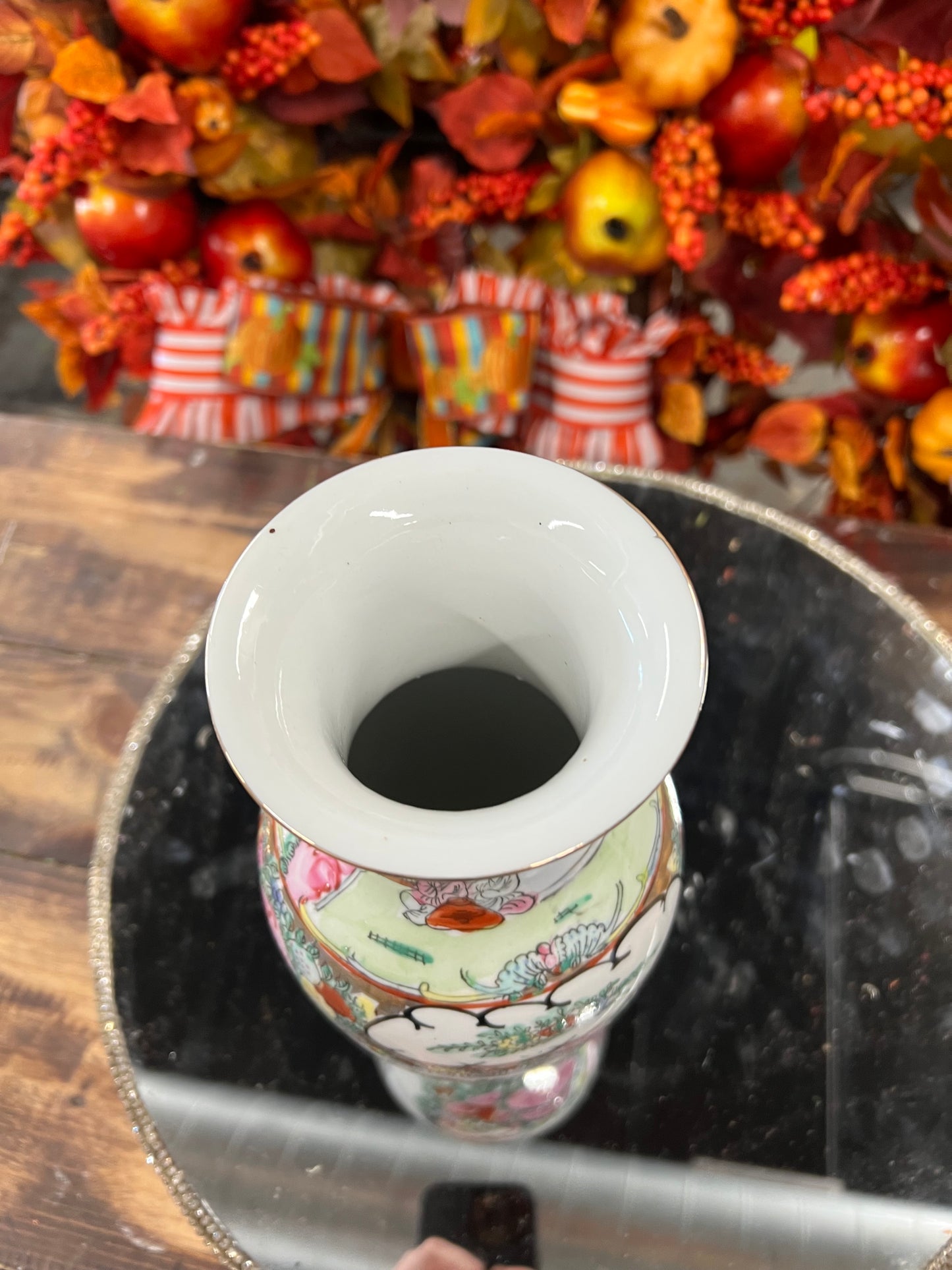 Vintage Rose Medallion Vase