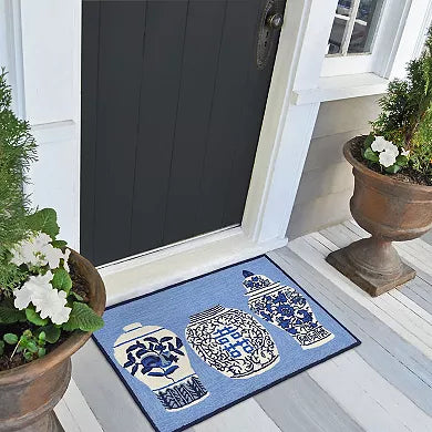 Indoor/Outdoor Blue Ginger Jar Rug