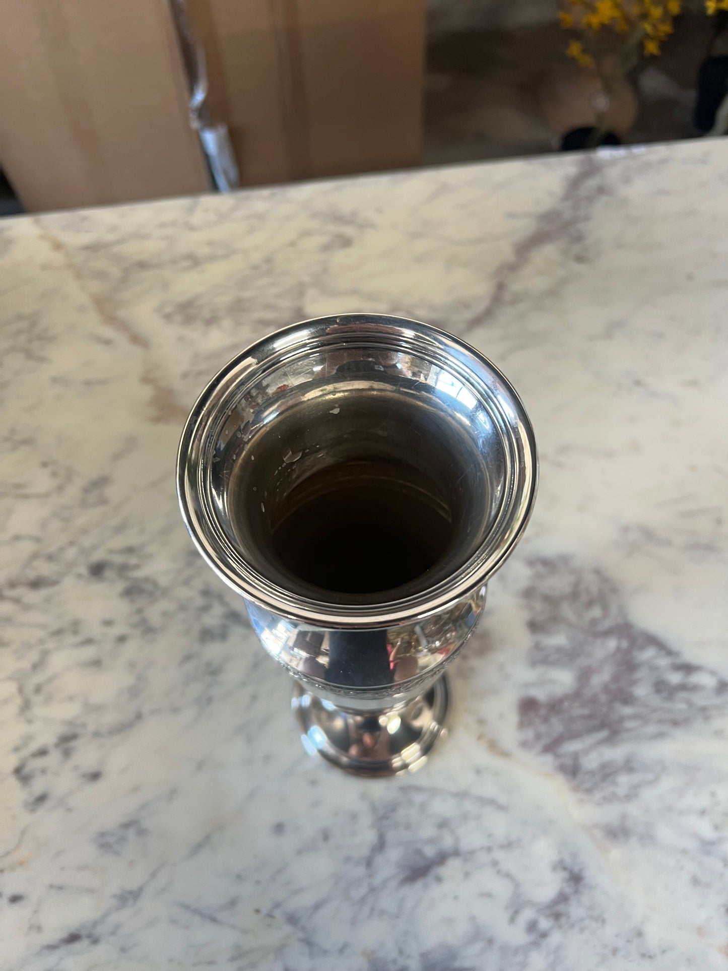 Vintage Silver-Plated Pedestal Vase