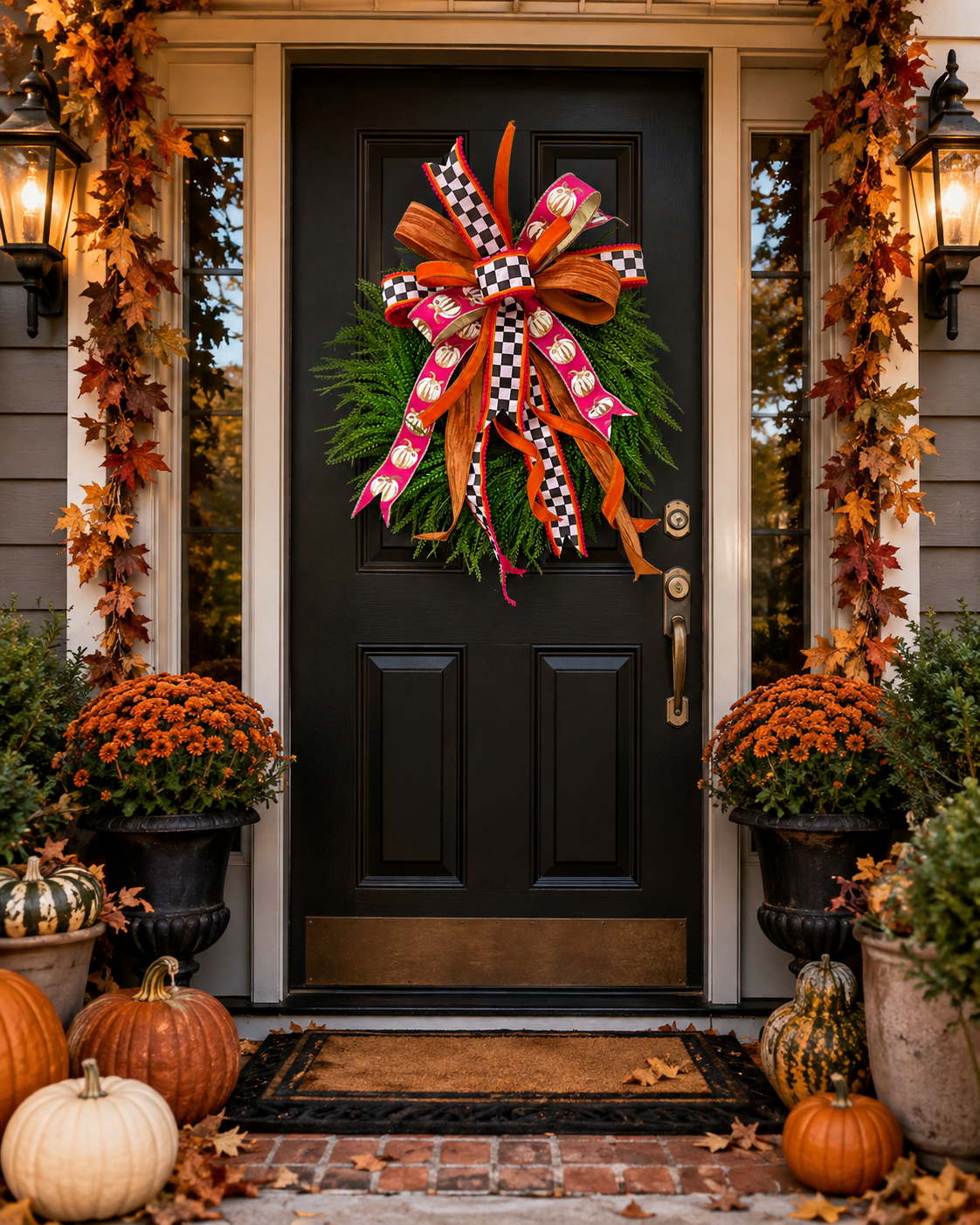 Autumn Check & Charm Wreath