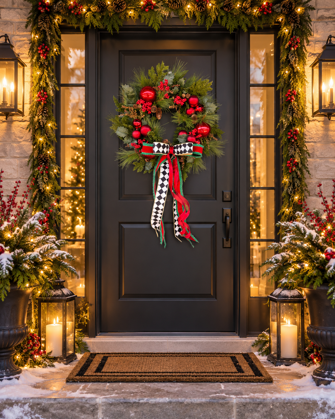 The Holly & Harlequin Wreath