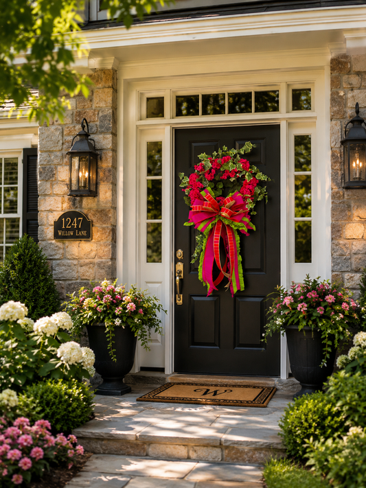 Ivy & Geranium Summer Wreath